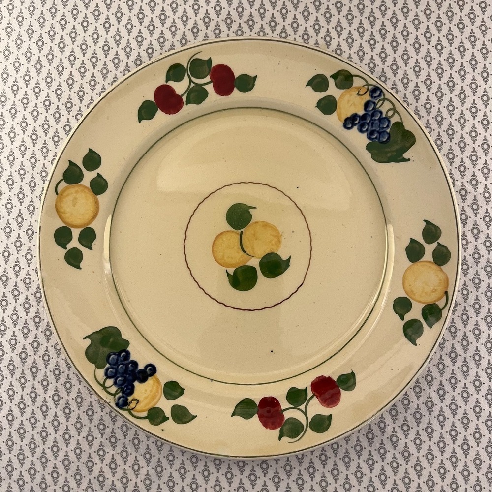 Titan Ware Hand Painted Plate Adams Royal Ivory Salad/lunch Plates Fruits  9.75"